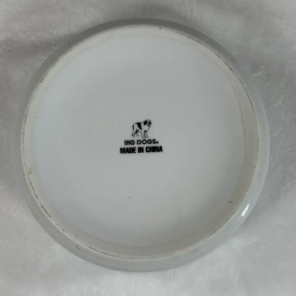 Vintage Big Dogs Dog Bowl Appetite With An Attitude 1995 Ceramic Bulldog Dish‎
